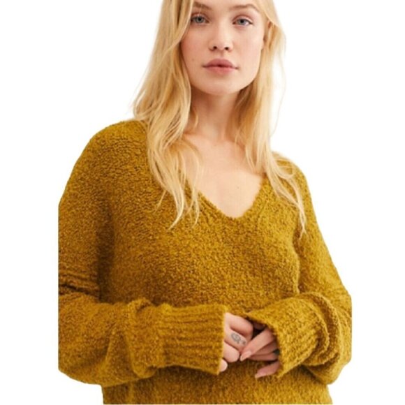 Free People Finders Keepers V Neck Sweater Athens Moss Size S - Picture 8 of 10